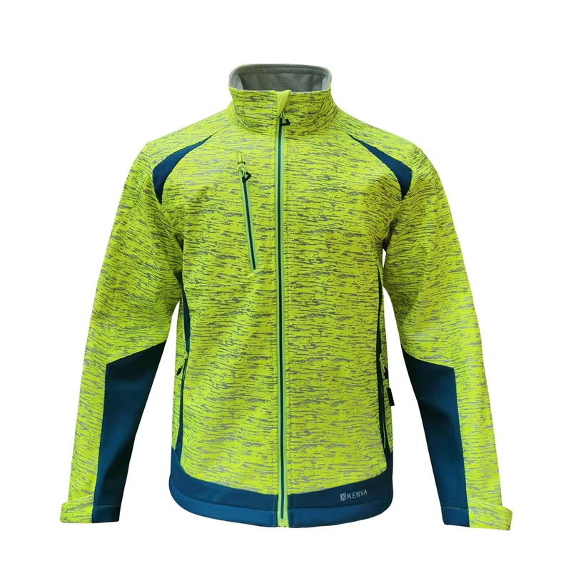 Customized Reflective Printed Jacket Hi vis Yellow Work Jacket with logo