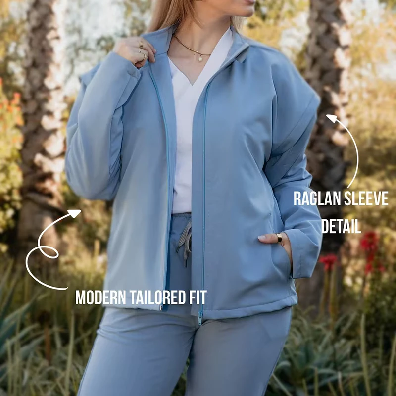 Customized Regular-Fit Washable Reusable Mandarin-Collar Doctor Jacket and Nurse Uniform Set