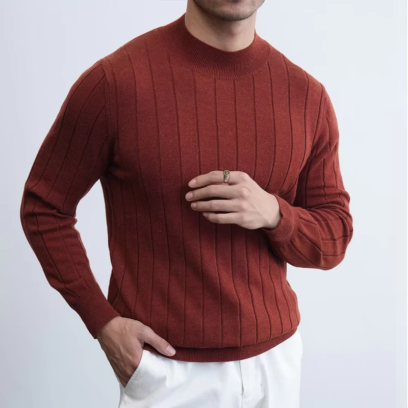 Customized Retro Style Anti Wrinkle Winter Knitted Sweater. Men's ODM Manufacturer. Exclusive Brand Pullover. Low Minimum Order