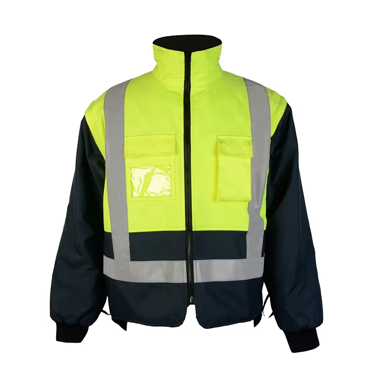 Customized Safety Jackets Work High Visibility Construction Waterproof Hi Vis Road Safety Reflective Jacket Men