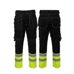 Customized Safety Mens Hi Vis Safety Pants Working Trousers With Reflective Tapes Fireproof Work Pants