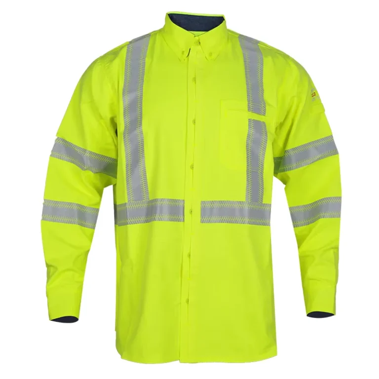 Customized-Safety-Workwear-Hi-Vis-Reflective-Long-Sleeve-Work-Shirts-Yellow-Reflective-Fireproof-Security-Shirt