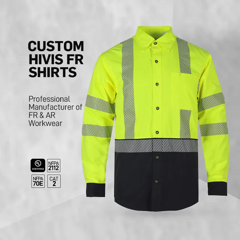 Customized Safety Workwear Hi vis Short Light Weight Workwear Shirt Breathability Shirt with Reflect Tape