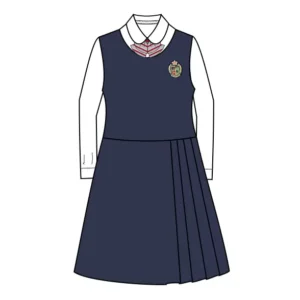 Customized School Uniform Design White Shirt With Pinafore Dress Uniforms School
