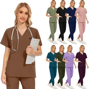 Customized Scrub Suit Operating Room Nurse Uniform Dental Hospital Work Uniform Short Sleeve Scrub Suit