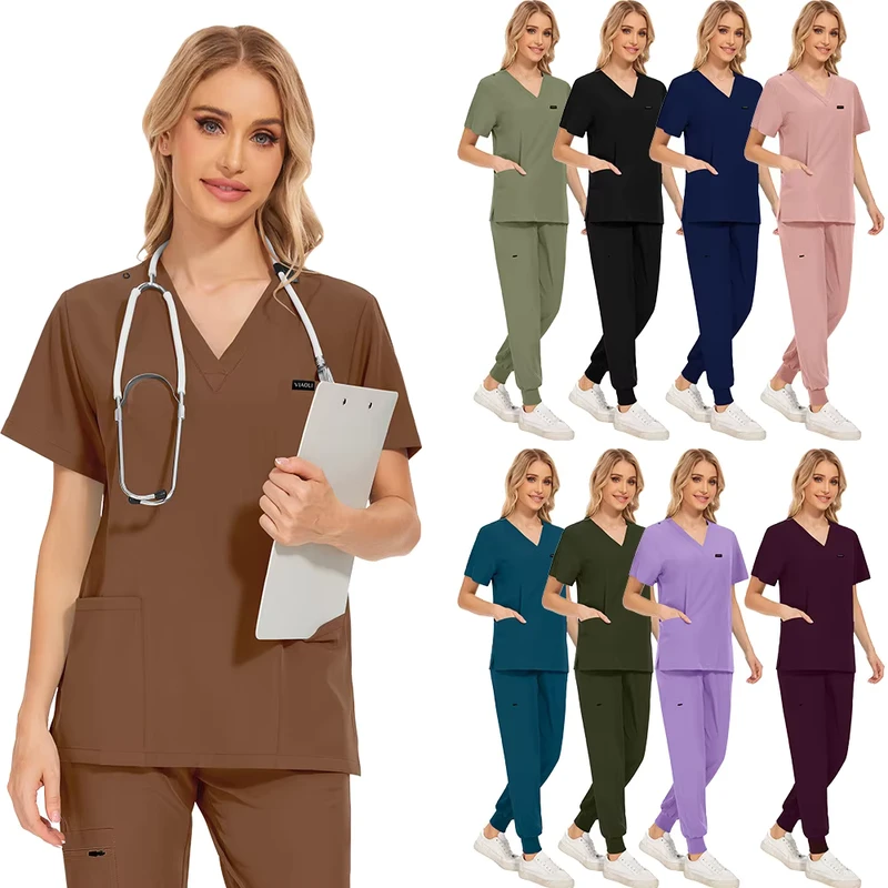 Customized Scrub Suit Operating Room Nurse Uniform Dental Hospital Work Uniform Short Sleeve Scrub Suit