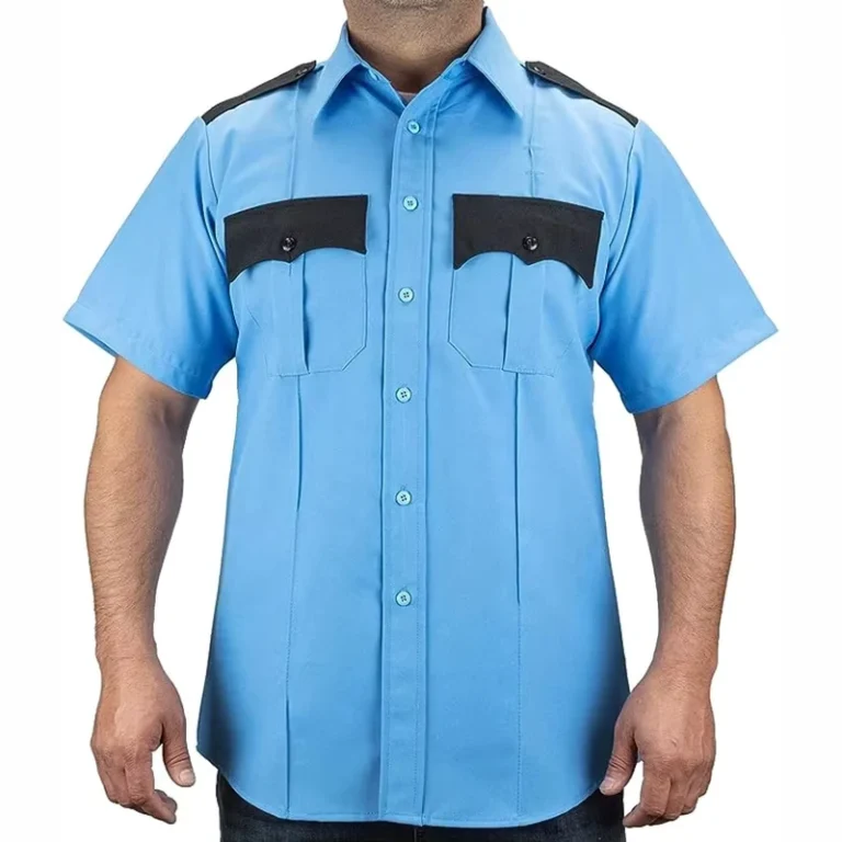 Customized-Security-Guard-Uniform-Two-Tone-Short-Sleeve-Mens-Uniform-Shirt