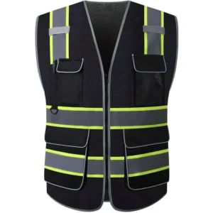 Customized Security Workwear Crew Construction Hi Vis Reflective Safety Vest Multiple Sizes