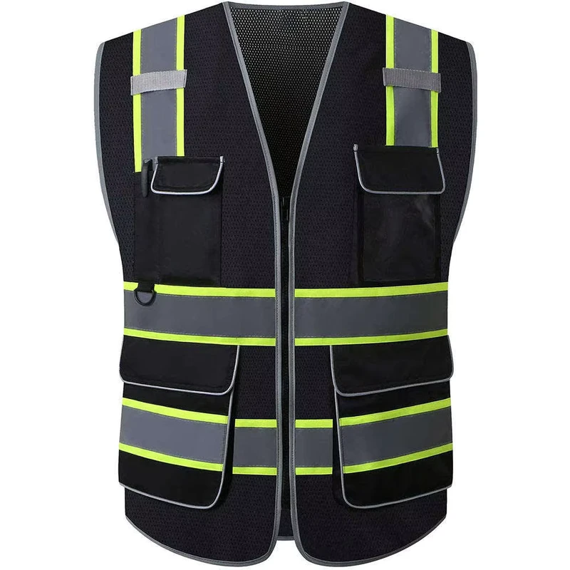 Customized Security Workwear Crew Construction Hi Vis Reflective Safety Vest Multiple Sizes