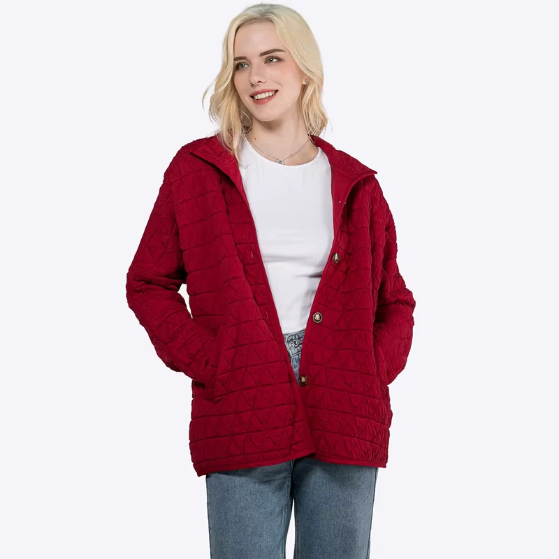 Customized Shacket Solid Color Jacket Turndown Collar Shackets With Pockets for Women Spring Fall Women Clothing