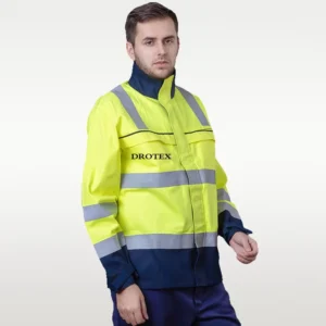 Customized Shipbuilding Hi Vis Flame-Resistant Industrial Safety Workwear Jacket