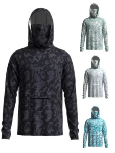 Customized UPF 50 Long-Sleeve Men’s Quick-Drying Waterproof Fishing Shirt with Performance Mask