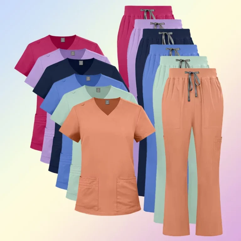 Customized-Unisex-Nursing-Fashion-Flare-Spandex-Polyester-Worsted-Scrub-Set-Dental-Hospital-Salon-Clinic-Medical