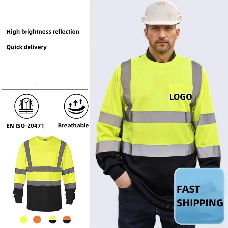 Customized Unisex Reflective Breathable Polyester Overalls Polo Shirt Uniform