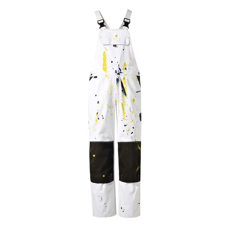 Customized White Paint Worker Multi Pockets Work Pants Bib Pants Industrial Trousers Men Work Clothes