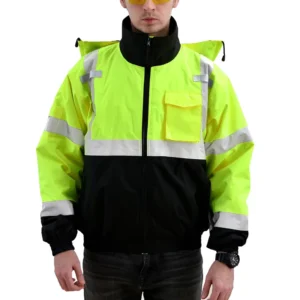 Customized Winter Warm Hi Vis Reflective Safety Jackets EN20471 ANSI Class 2 Reflective Tape Men’s Safety Jacket