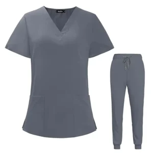 Customized Women Medical Scrub Sets Nursing Uniform Top & Jogger Pants Dental Premium Hospital Uniform