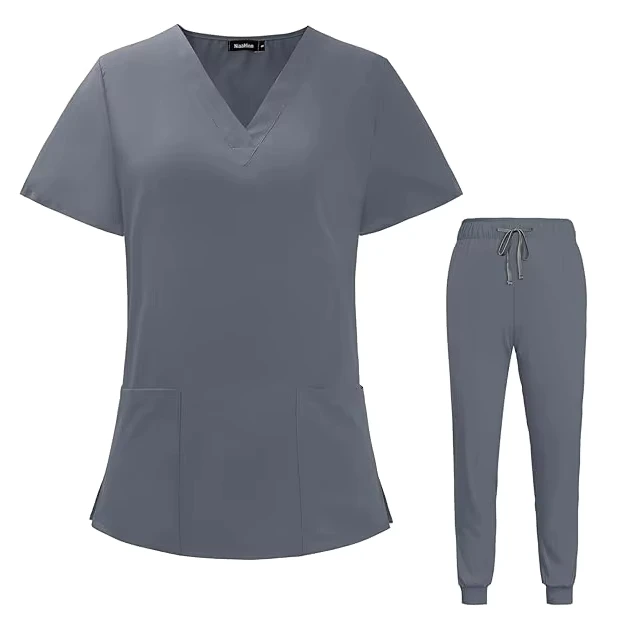 Customized Women Medical Scrub Sets Nursing Uniform Top & Jogger Pants Dental Premium Hospital Uniform