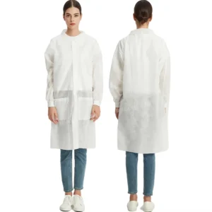 Customized Women’s Disposable Lab Coat Comfortable Breathable PPE Work Wear Coverall Long Sleeves Medical Protective Clothes