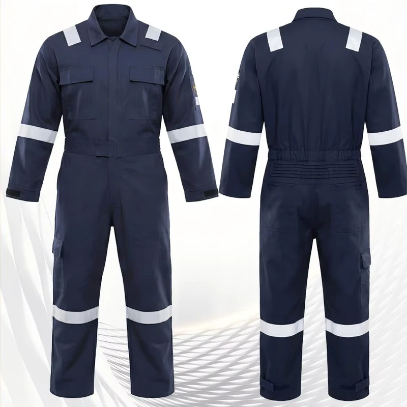 Customized Work Clothes with Anti-static and Reflective Strips Made of Grid Cotton Fabric That Has Undergone Product Testing
