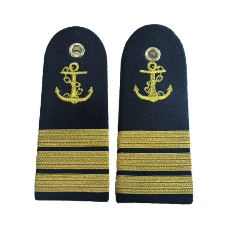 Customized Woven Denim Lace Shoulder Board Epaulettes Pilot Airline Badges Handmade Uniform Accessories