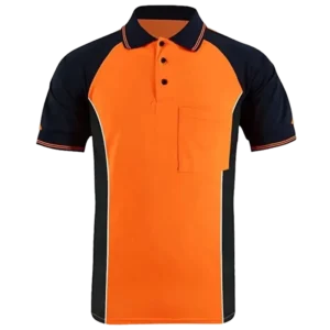 Customized logo Hi Vis Safety Polo Shirts High Visibility Reflective Shirts Construction Work Short Sleeve Shirts for Men
