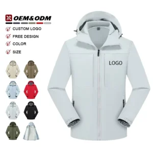 Customized logo Waterproof Outdoor Soft Shell Jacket Winter Fleece Windbreaker Sports Men’s Jacket Enterprise Work Jackets