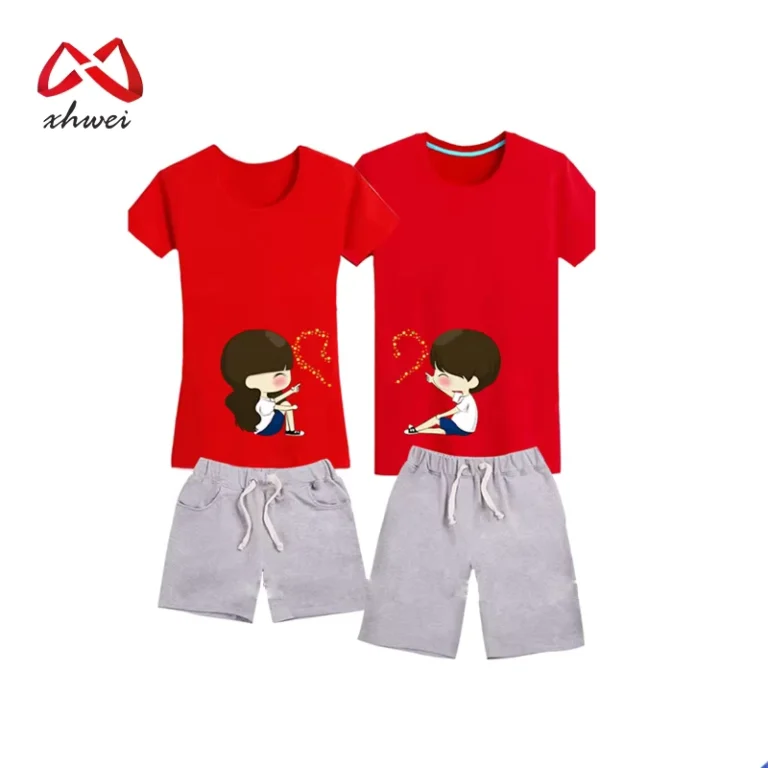 Cute-Couple-Polo-T-Shirt-O-Neck-Couple-T-Shirt