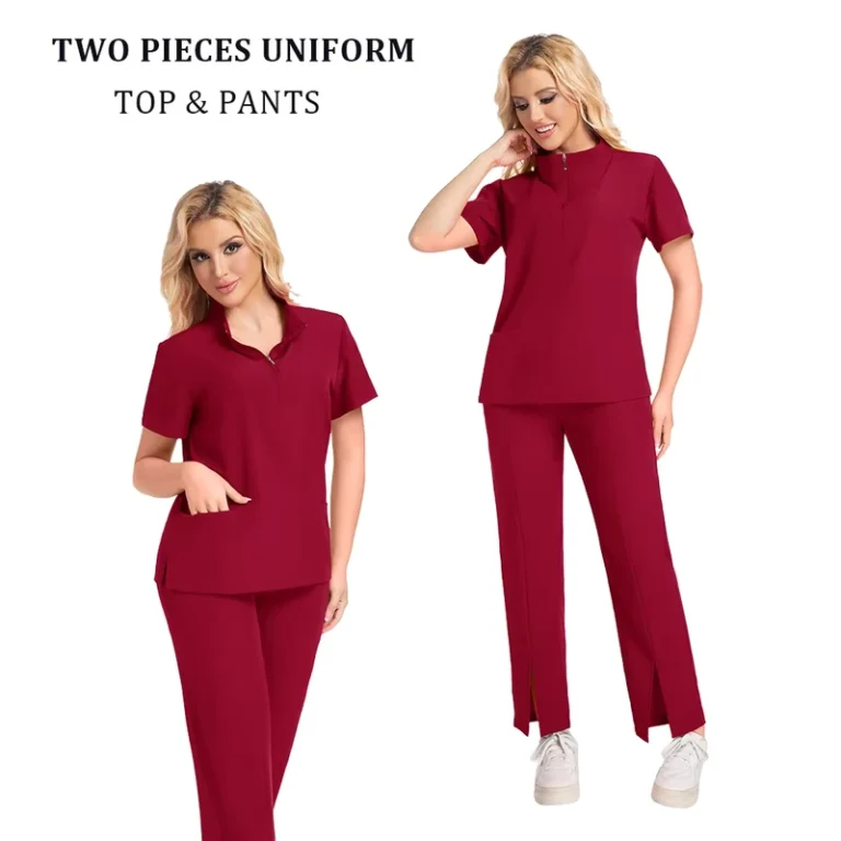 Cute-Plus-Size-Medical-Scrubs-Uniforms-Sets-for-Women-Short-Sleeve-Two-Pieces-S-2XL-Yoga-Pants-Hospital-Nursing-Scrub-Tops-Logo