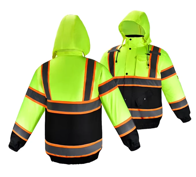 Cycling Reflective Waterproof Jacket Hoodies Workwear Safety Jacket Reflective Waterproof Windproof Hoodies