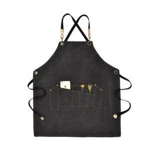 Dark Grey Canvas Print Restaurant Barista Tea Shop Florist Barber Shoulder Strap Sleeveless Bib Apron