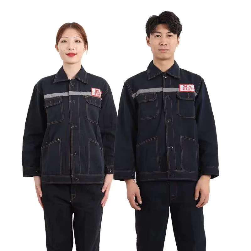 Demin Long Sleeve Workwear Uniform for Mechanical Workers Coal Miners Welders