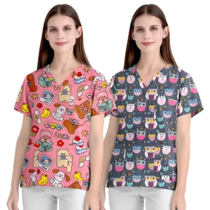Denim Nurse Scrub Set Cotton Medical Hospital Uniform