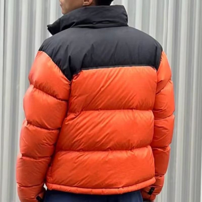 Designer Winter Hip Hop Letter Pattern Custom Heavy Shiny Puffer Hooded Black for Men