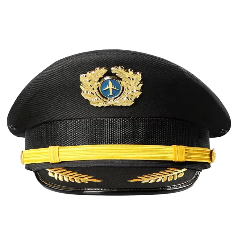 Detachable-Black-Captain-Uniform-Cap-Aviation-Office-Pilot-Peaked-Hat