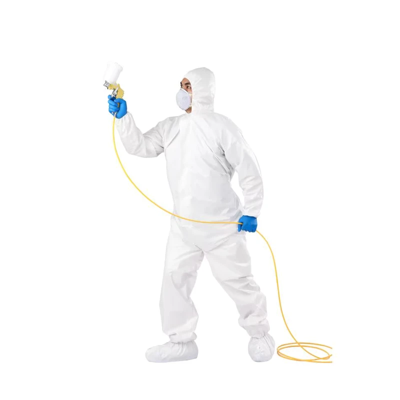 Disposable Anti static Protective Coverall with Boots Waterproof Microporous Coverall with Shoe Covers