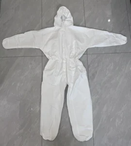 Disposable Coverall SF Breathable Membrane Material Water Repellent Dust Proof Adjustable Waist Elastic Ankles for Cleanroom