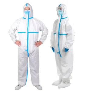 Disposable Coveralls 65gsm Reinforced PP+PE Coveralls Jumpsuit Microporous Overall White Coverall With Tape