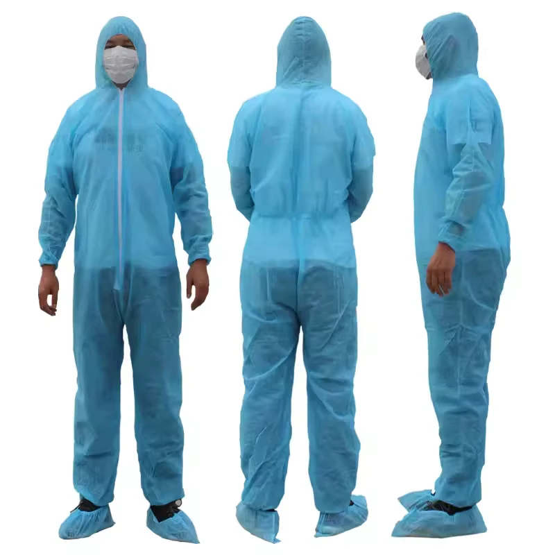 Disposable Coveralls High Quality Breathable Hooded Zip Opening Protective Coverall with Elastic Cuffs 45g SMS Coverall Suit