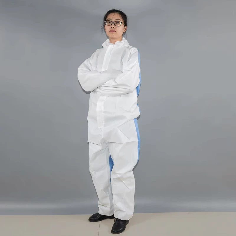 Disposable Jumpsuit Coverall with Hat Farm Overalls with Feet Waterproof and Dustproof Isolation Visit Spray Paint Coverall