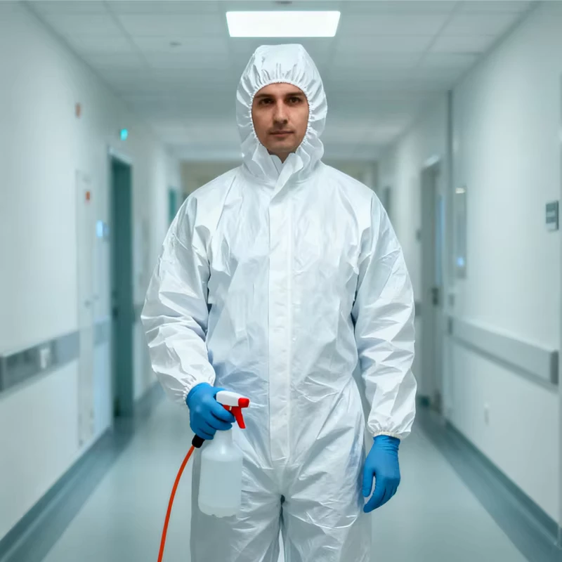Disposable Microporous Coverall Type 5 6 Hospital Uniforms Overalls For Men Disposable Coverall Work Wear Security Protection