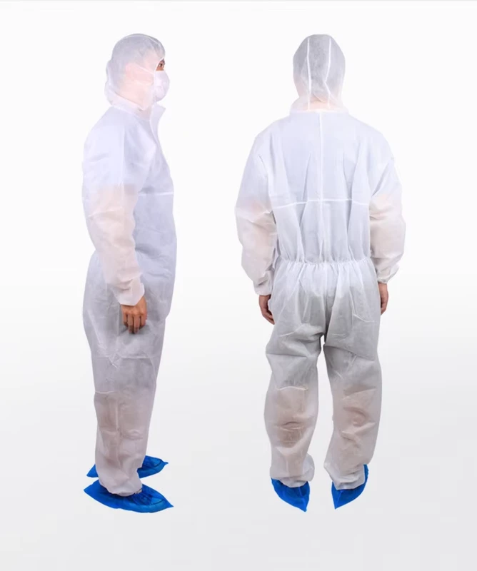 Disposable-Non-woven-Coverall-Dustproof-Work-Overall-with-Hood-for-Industrial-Workshop