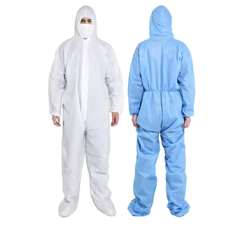 Disposable Non woven Protective Coverall Hooded Full Body Anti dust Suit for Medical Industrial Cleaning