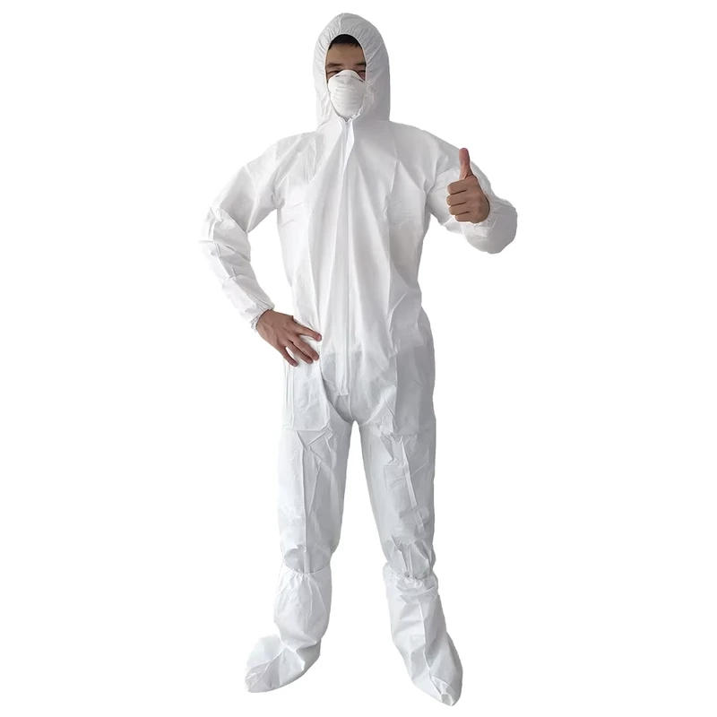 Disposable Protection Overalls Coverall for Food Safety Work Clothes Type 5/6 EN13982 Waterproof Anti Static 30-70gsm