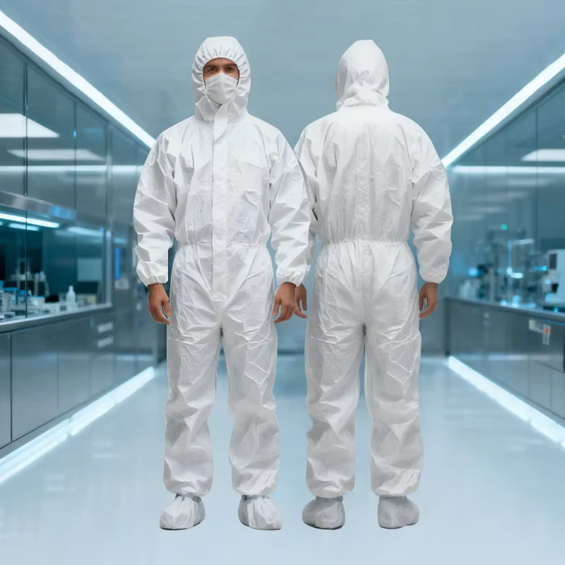 Disposable Protective Coveralls with Attached Hood for Asbestos Abatement Waterproof Custom Color Options Bulk Packaging