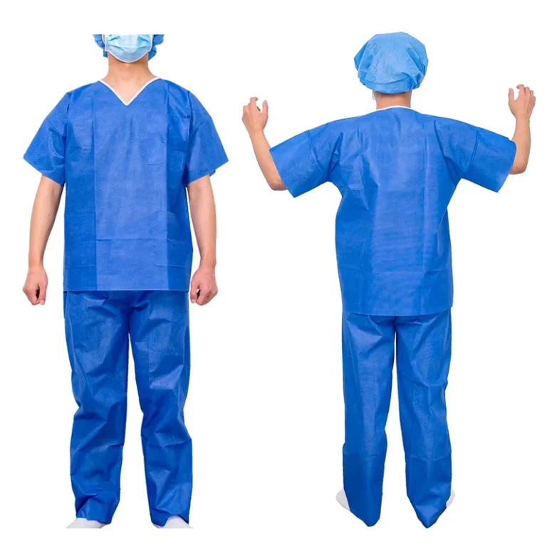 Disposable-SMS-Scrub-Suits-Medical-Supplies-for-Nurses-Doctors-Patients-Hospital-Uniforms-with-Shirt-and-Pants