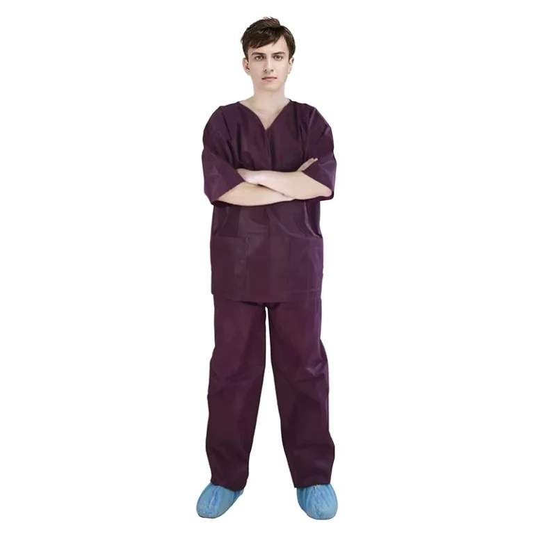 Disposable-SMS-and-PP-Short-Sleeve-Nurse-Scrub-Suit