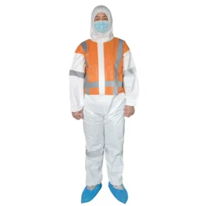 Disposable Safety High Visibility Microporous Work Overalls with Antistatic Breathable Liquid Proof Features for Mine Use