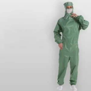 Disposable Stainless Steel Coverall with Hood Waterproof Anti Static Heat Resistant up 100 150C for Cleanroom Workshop Use