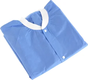 Disposable Unisex Blue Non-Woven Lab Coat Lab Gown
